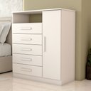 Ver imagem 6 de Cômoda Veneto 1 Porta 5 Gavetas 100% Mdf Branco - Panorama Móveis