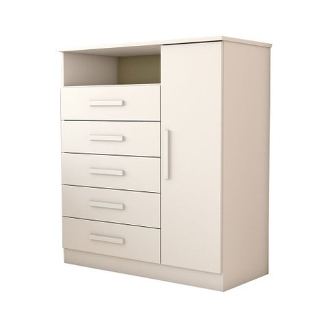 Cômoda Veneto 1 Porta 5 Gavetas 100% Mdf Branco - Panorama Móveis