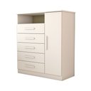 Ver imagem 1 de Cômoda Veneto 1 Porta 5 Gavetas 100% Mdf Branco - Panorama Móveis