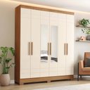 Ver imagem 1 de Guarda-roupa 6 Portas 2 Gavetas com Espelho Arthur