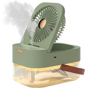 Ventilador Umidificador Inteligente de Mesa 2,5 Litros Dobrável sem Ruídos:verde
