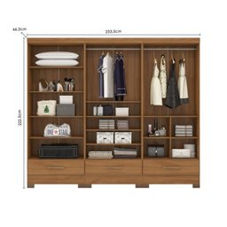 Quarto Modulado 3 Peças 6 Portas 3 Gavetas Smart Plus - 6