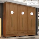 Ver imagem 2 de Quarto Modulado 100% MDF 3 Peças 6 Portas 3 Gavetas Smart Plus Bege/Cinamomo