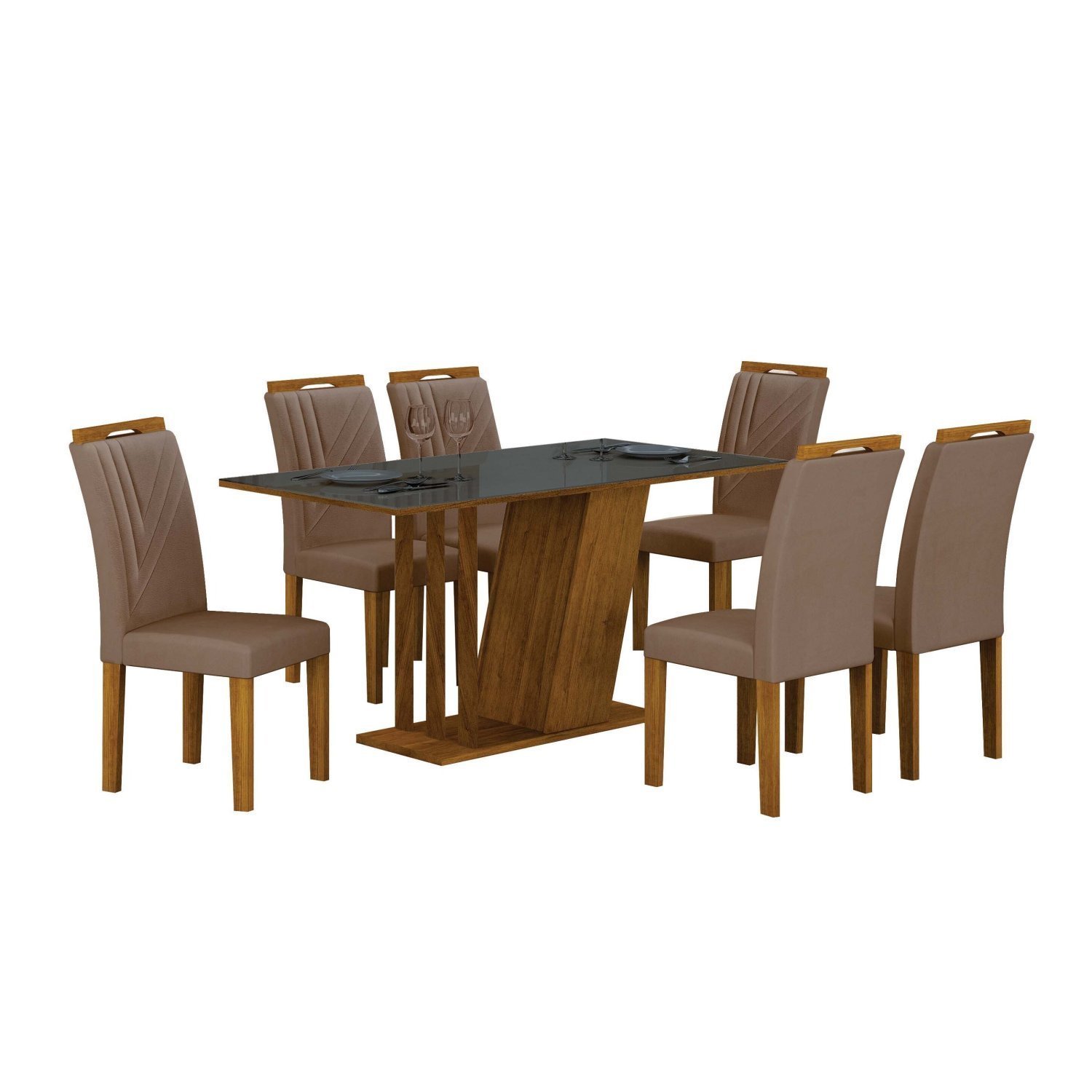 Conjunto Sala de Jantar com 6 Cadeiras Miami Yescasa - 1