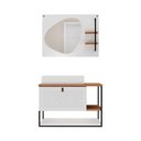 Ver mais imagens de Conjunto de Banheiro Completo MDF com Cuba e Espelheira Lancy 80cm Marrom/Cinamomo/Br