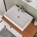 Ver imagem 2 de Conjunto de Banheiro Completo MDF com Cuba e Espelheira Lancy 80cm Marrom/Cinamomo/Br