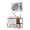 Ver imagem 7 de Conjunto de Banheiro Completo MDF com Cuba e Espelheira Lancy 80cm Marrom/Cinamomo/Br