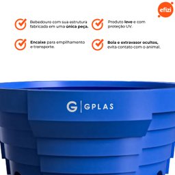 Bebedouro para Gado 1.000l Azul Gplas - 5