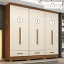 Ver imagem 2 de Quarto Modulado 100% MDF 3 Peças 6 Portas 3 Gavetas Smart Plus Bege/Cinamomo/Offwhite