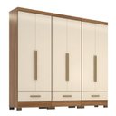 Ver imagem 3 de Quarto Modulado 100% MDF 3 Peças 6 Portas 3 Gavetas Smart Plus Bege/Cinamomo/Offwhite