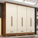 Ver imagem 1 de Quarto Modulado 100% MDF 3 Peças 6 Portas 3 Gavetas Smart Plus Bege/Cinamomo/Offwhite
