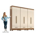 Ver imagem 4 de Quarto Modulado 100% MDF 3 Peças 6 Portas 3 Gavetas Smart Plus Bege/Cinamomo/Offwhite
