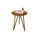 Ver imagem 2 de Mesa Lateral Corinto 70 Cm Marrom Amadeirado/Mel
