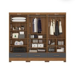Quarto Modulado 3 Peças 6 Portas 3 Gavetas Smart Plus - 7
