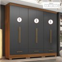 Ver imagem 2 de Quarto Modulado 100% MDF 3 Peças 6 Portas 3 Gavetas Smart Plus Bege/Cinamomo/Chumbo