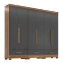 Ver imagem 3 de Quarto Modulado 100% MDF 3 Peças 6 Portas 3 Gavetas Smart Plus Bege/Cinamomo/Chumbo