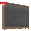 Ver imagem 5 de Quarto Modulado 100% MDF 3 Peças 6 Portas 3 Gavetas Smart Plus Bege/Cinamomo/Chumbo