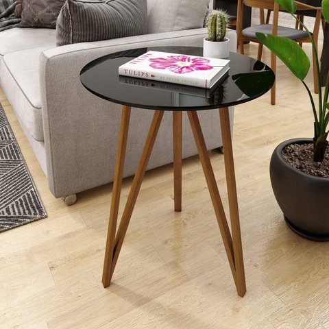 Mesa Lateral Corinto 70 cm Preto