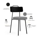 Ver imagem 4 de Kit 06 Cadeiras Para Cozinha Sala De Jantar Barcelona L02 Couríssimo Preto Pied Poule - Lyam Decor