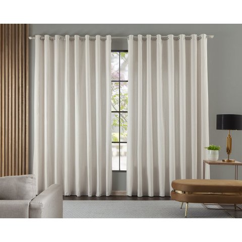 Cortina Para Sala e Quarto Madras Várias Cores e Tamanhos:Bege/6,00x2,50