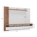 Ver imagem 3 de Painel Ripado para TV até 65 Polegadas com LED 220cmx165cm 3 Gavetas Nichos Bp Yescasa Solanum/Branco