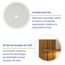Ver imagem 5 de Painel Ripado para TV até 65 Polegadas com LED 220cmx165cm 3 Gavetas Nichos Bp Yescasa Solanum/Branco