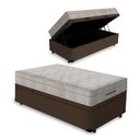 Ver imagem 1 de Cama Box Baú Solteiro Marrom + Colchão Molas Ensacadas - Ortobom - Airtech Springpocket Marrom