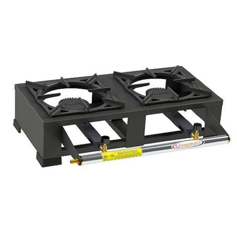 Fogão Portátil 2 Boca Alta Pressão com Grelha 20x20