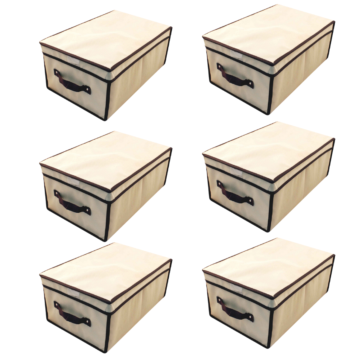 Caixa Organizadora Rígida Casita com Tampa 45x30x20cm 6un Cor:bege - 1