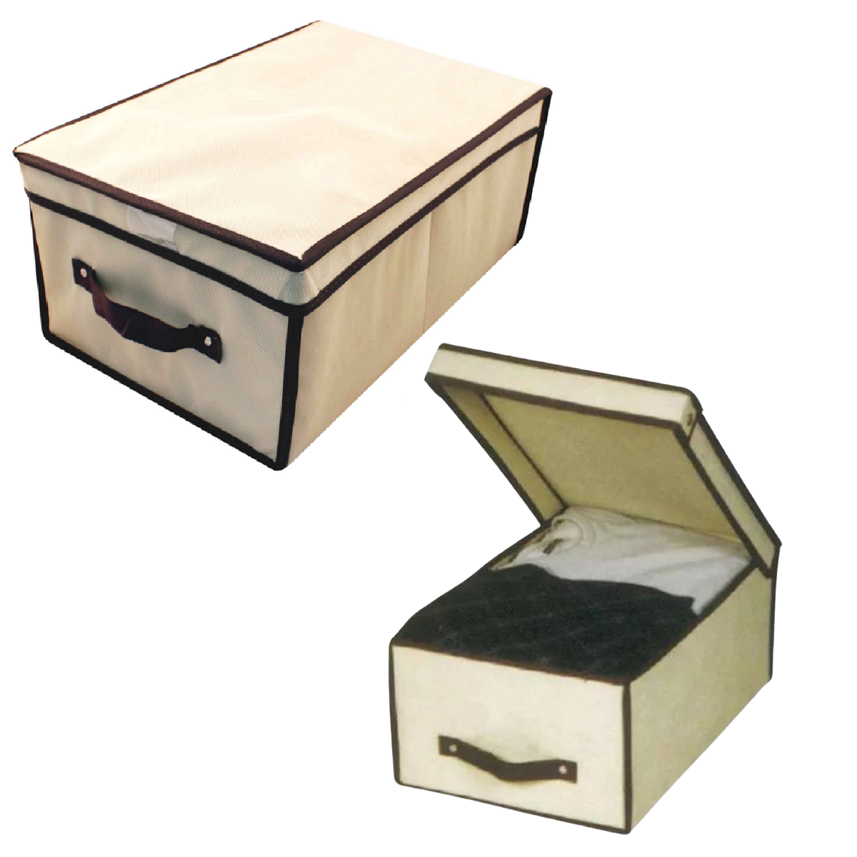 Caixa Organizadora Rígida Casita com Tampa 45x30x20cm 6un Cor:bege - 5