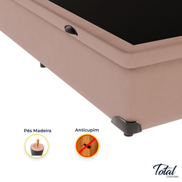 Cama Box Baú Viúvo Suede Bege - 3