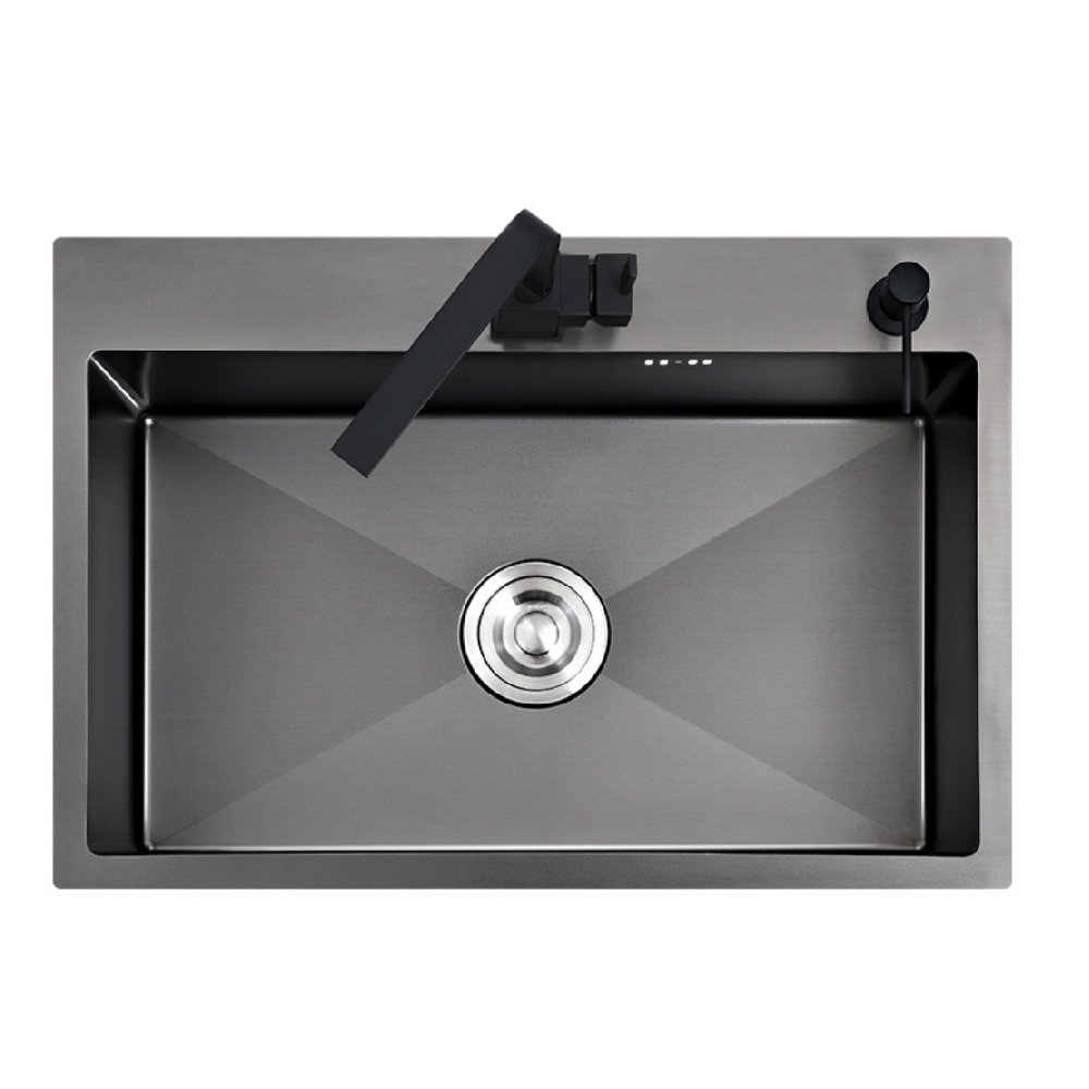 CUBA PARA COZINHA AÇO INOX QUADRADA RETANGULAR 60 cm - PRETO ...