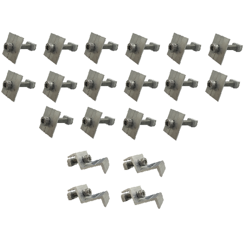 Kit 20un Grampo 16 Intermediários e 4 Finais Painel Placa Solar