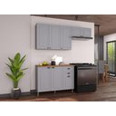 Ver imagem 3 de Cozinha 3 Peças Balcão com Tampo, Armário 3 Portas e Armário Geladeira Titânio