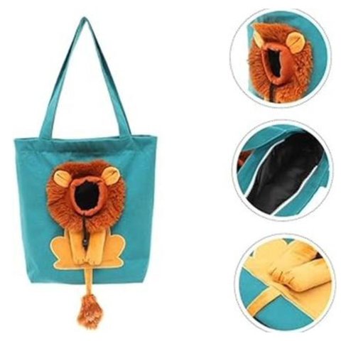 Bolsa Transporte Cachorro Gato Pet Animal Estampa Leao Estimacao Ombro Passeio Diversao Viagem Camin