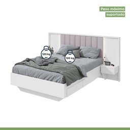 Cama Casal 140cm com Usb, Usb-c 2 Mesa de Cabeceiras Solaris - 9