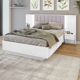 Cama Casal 140cm com Usb, Usb-c 2 Mesa de Cabeceiras Solaris - 2