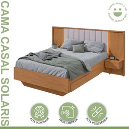 Cama Casal 140cm com Usb, Usb-c 2 Mesa de Cabeceiras Solaris - 12