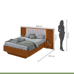 Cama Casal 140cm com Usb, Usb-c 2 Mesa de Cabeceiras Solaris - 4