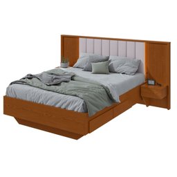 Cama Casal 140cm com Usb, Usb-c 2 Mesa de Cabeceiras Solaris - 3