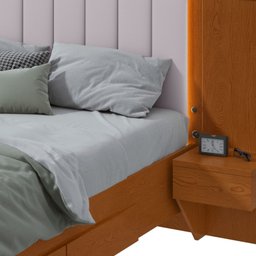 Cama Casal 140cm com Usb, Usb-c 2 Mesa de Cabeceiras Solaris - 11