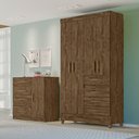Ver imagem 2 de Guarda Roupa 4 Portas Sobral Castanho Wood 870331 Moval