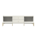 Ver imagem 7 de Rack para TV até 75 Polegadas MDF 182,5cm Carbono e Pintura Metalizada Jasper Branco