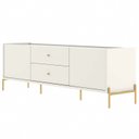 Ver imagem 5 de Rack para TV até 75 Polegadas MDF 182,5cm Carbono e Pintura Metalizada Jasper Branco