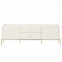 Ver imagem 2 de Rack para TV até 75 Polegadas MDF 182,5cm Carbono e Pintura Metalizada Jasper Branco