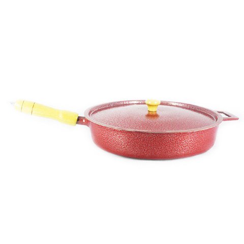 Frigideira Alumínio Fundido Craqueada Cabo De Madeira 24cm DIVIFORTE