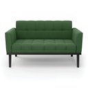 Ver imagem 6 de Poltrona Namoradeira Decorativa Karen Pés Fixo em Madeira Preto Suede Verde G19 - Gran Belo