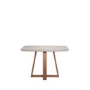 Ver imagem 5 de Mesa Bennett Retangular 115cm com Tampo de Vidro Branco/Marrom/Off White Fosco