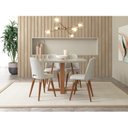 Ver imagem 6 de Mesa Bennett Retangular 115cm com Tampo de Vidro Branco/Marrom/Off White Fosco