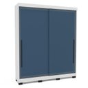Ver imagem 2 de Roupeiro Valência 2 Portas de Correr 2 Gavetas 177x213cm Branco/Azul 240835